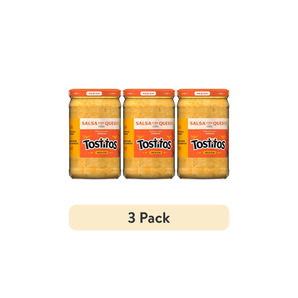 (3 pack) Tostitos Con Queso Cheese, No Artificial Colors, No Artificial Flavors, 23 oz Jar