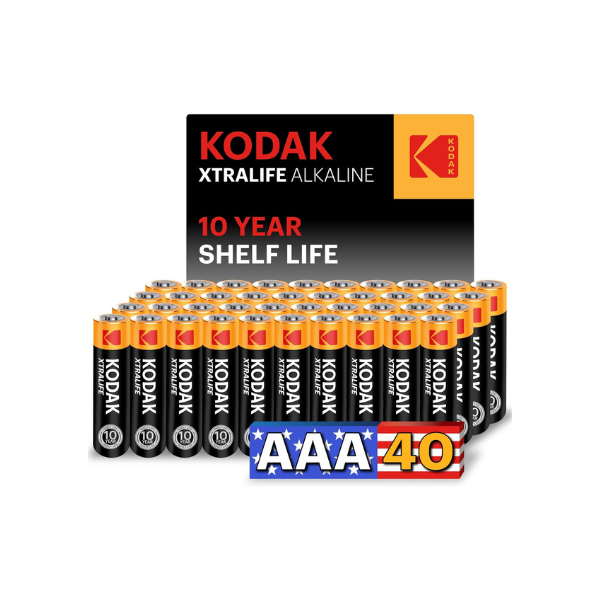 KODAK AAA Alkaline Batteries (40 Pack) Triple A Battery, LR03, 1.5V