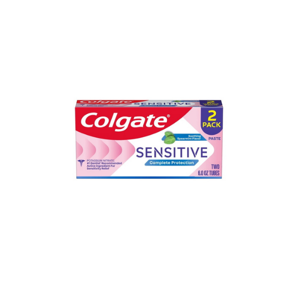 Colgate Sensitive Complete Protection Toothpaste for Sensitive Teeth, Spearmint, 2 Pack, 6 oz