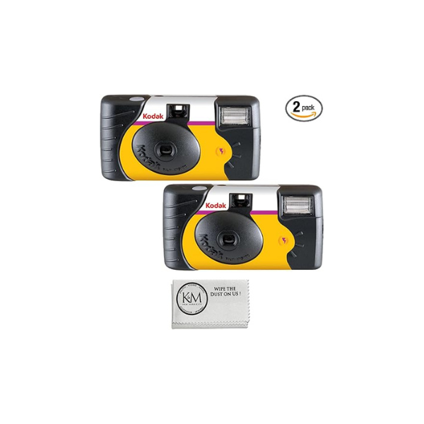 Kodak Power Flash 35mm One-Time-Use Disposable Camera (ISO-800) (2 Pack)