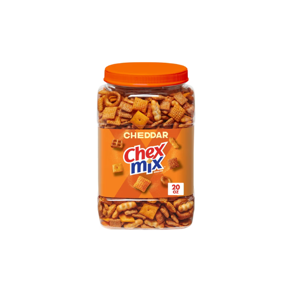 Chex Mix Cheddar Snack Mix, Salty Snacks Tub, 20 oz