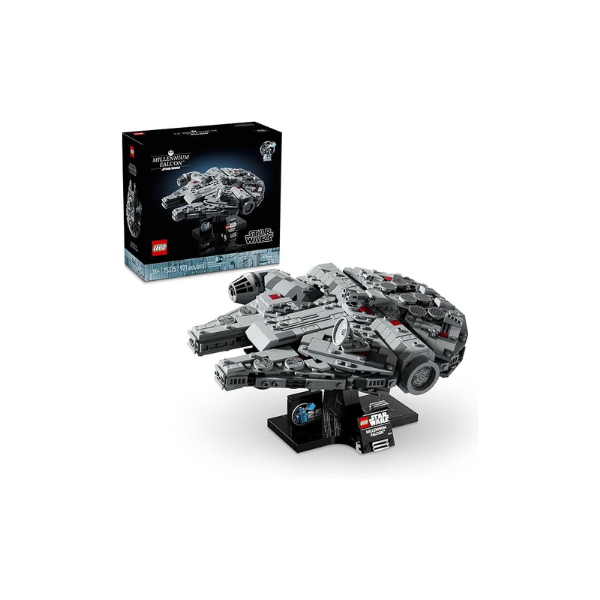 LEGO Star Wars Millennium Falcon 25th Anniversary Collectible - DIY Building Set for Adults, Men & Women, Ages 18+ - A New Hope Model with Display Stand - Star Wars Gift - 75375 | Lego Star Wars Lego 921 Pieces - Millennium Falcon A New Hope #75375