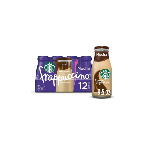 Starbucks Frappuccino Mocha Iced Coffee Drink, 9.5 fl oz 12 Pack Bottles