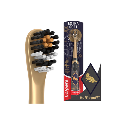Colgate Harry Potter Hufflepuff Kids Battery Toothbrush, Extra Soft, 1 Pack
