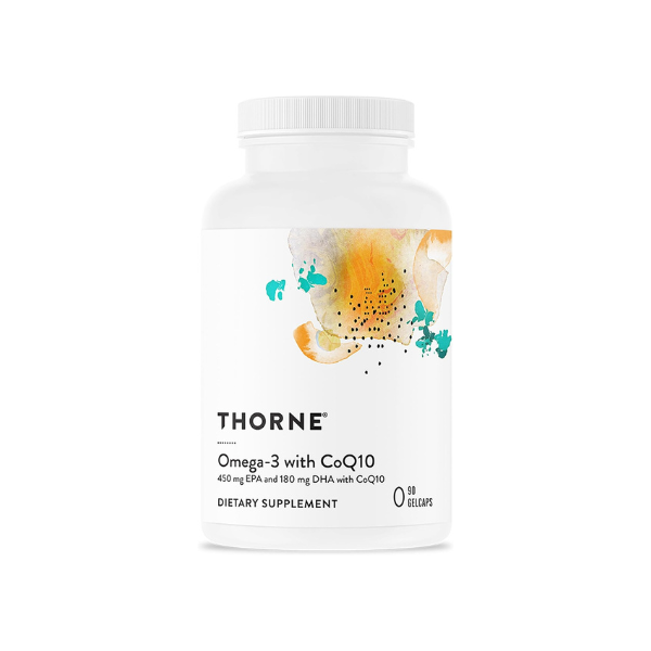 THORNE Omega-3 with CoQ10, Fish Oil Supplement with EPA & DHA, 90 Softgels