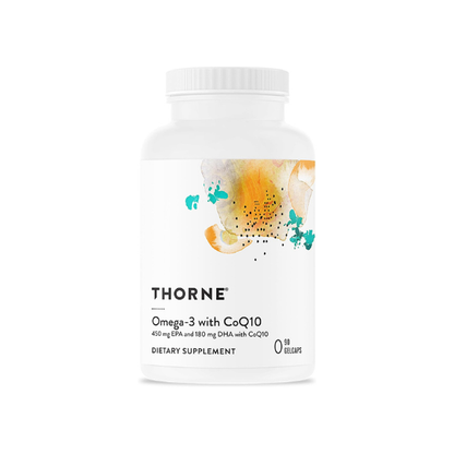 THORNE Omega-3 with CoQ10, Fish Oil Supplement with EPA & DHA, 90 Softgels