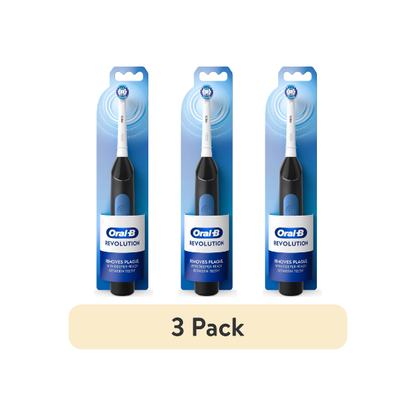 (3 pack) Oral-B Toothbrush, Easy Clean Compact Head Battery Powered Electric Toothbrush, Black, for Adults and Children 3+