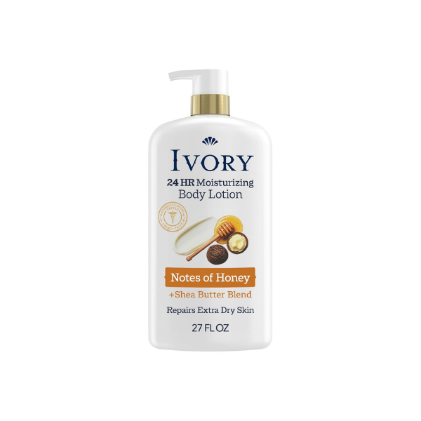 Ivory Hand & Body Lotion, 24hr Moisturizing, Repairs Extra Dry Skin, All Day Hydration, Lightweight Formula, Absorbs Instantly, Perfect for Daily Use, Shea Butter Blend, Honey Scent, 27 fl oz
