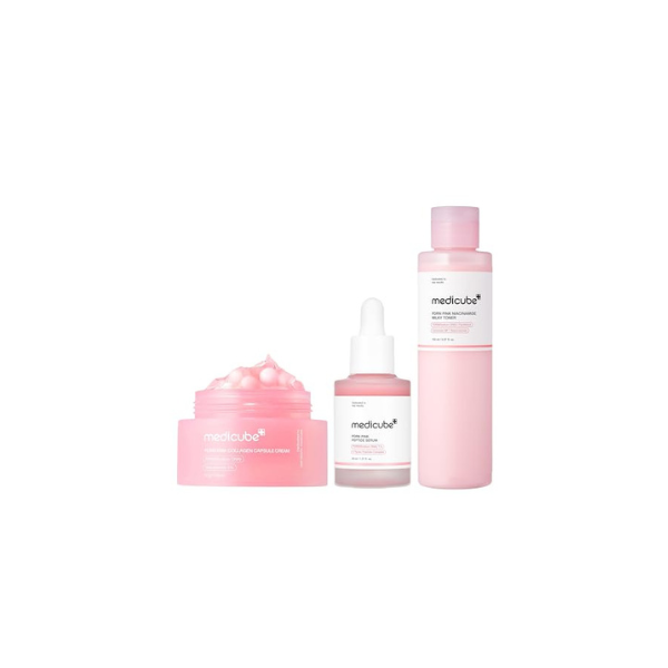 medicube PDRN Daily Glow Routine Set - Milky Toner, Serum and Capsule Cream