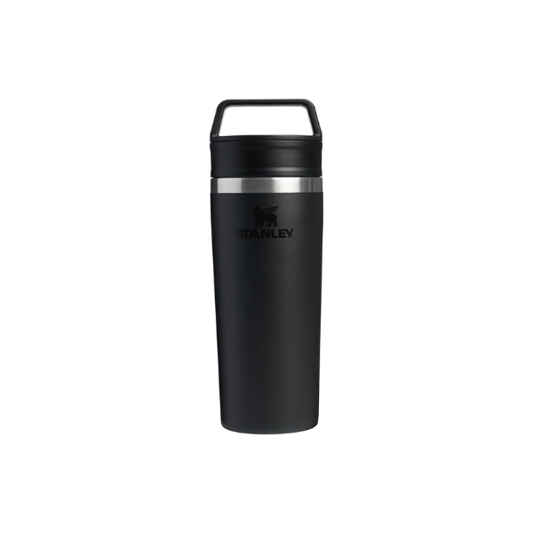 STANLEY Cafe To Go Travel Mug 16 oz | Leakproof Two-Part Drink Through Lid | Tumbler Cup for Coffee, Tea and Drinks | Insulated Stainless Steel Coffee Mug | BPA-Free | Black 2.0