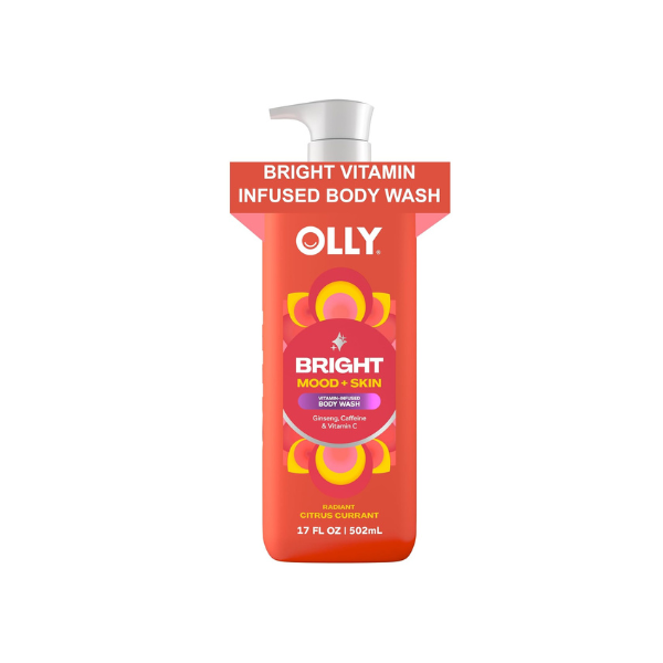 OLLY Bright Body Wash with Ginseng, Caffeine & Vitamin C- Nourishing 17 oz