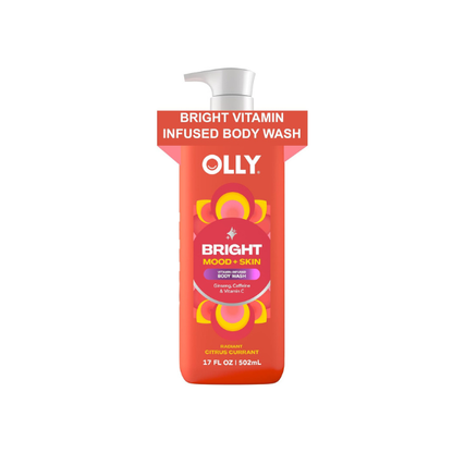 OLLY Bright Body Wash with Ginseng, Caffeine & Vitamin C- Nourishing 17 oz
