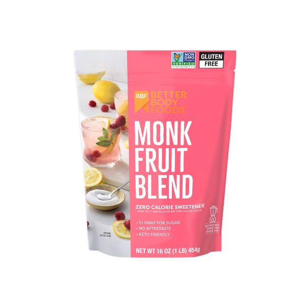 BetterBody Foods Monk Fruit Sweetener Blend, Zero Calorie Sweetener, 1 lb