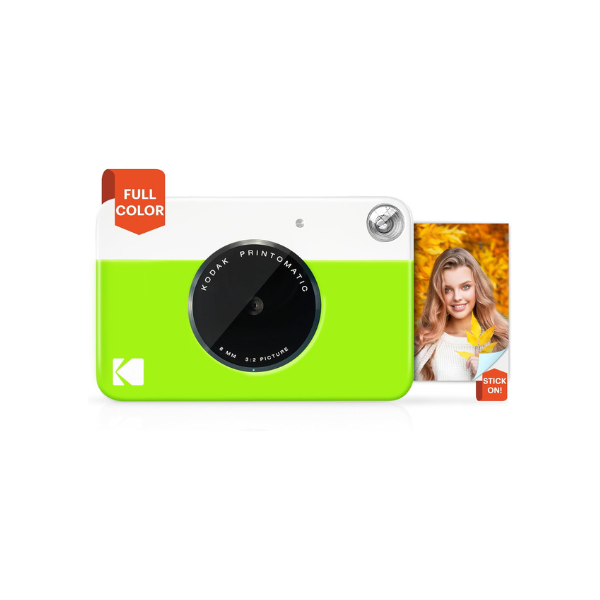 KODAK Printomatic Full-Color Instant Print Digital Camera, Zink 2x3" (5.1x7.5 cm) Sticky-Back Photo Paper, 5MP, Portable, Creative Fun Gift for Birthday, Christmas, Holiday, Green