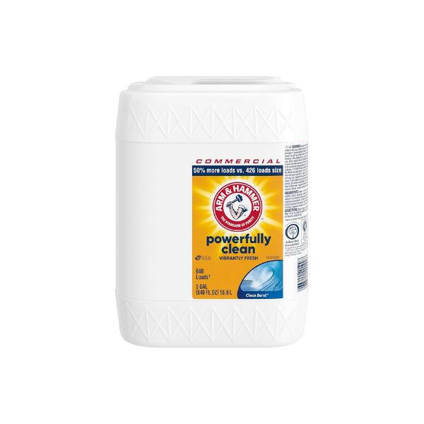 Arm & Hammer Liquid Laundry Detergent Professional, Clean Burst, 5 Gallon (Pack of 1) 640 Loads
