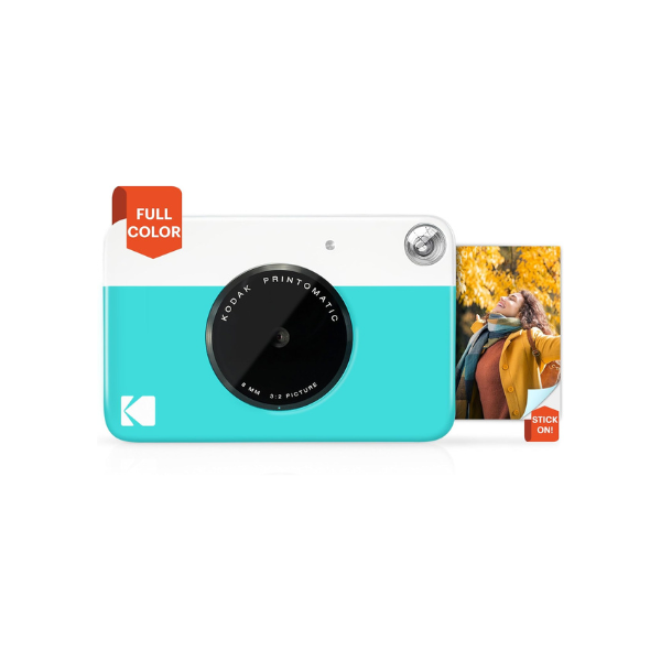 KODAK Printomatic Full-Color Instant Print Digital Camera, Zink 2x3" (5.1x7.5 cm) Sticky-Back Photo Paper, 5MP, Portable, Creative Fun Gift for Birthday, Christmas, Holiday, Blue