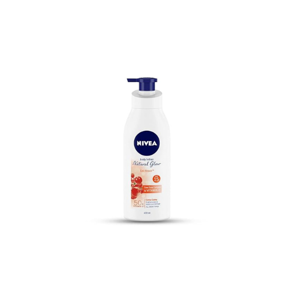 Nivea Body Lotion Natural Glow | Vitamin C SPF 15 | 400ml (13.52 Fl OZ)