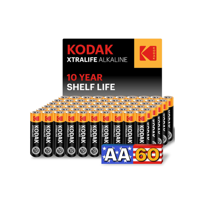 KODAK AA Alkaline Batteries (60 Pack) Double A Battery, LR6, 1.5V