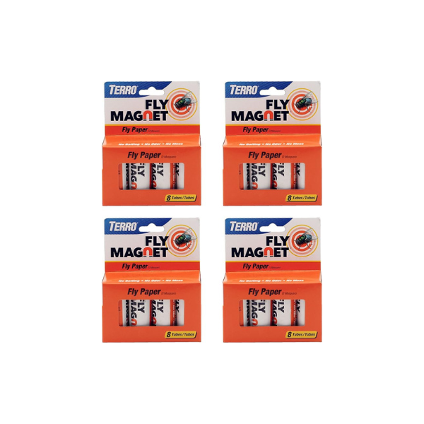 TERRO T518 Fly Trap Indoor Housefly, 4 Pack, Sticky Fly Trap Indoor Hanging