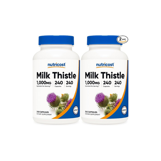 Nutricost Milk Thistle 240 Capsules for 240 Servings - Vegan, Non-GMO and Gluten Free (Pack of 2)