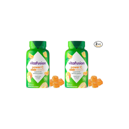 Vitafusion Extra Strength Power C Gummy Vitamins, Tropical Citrus Flavored Immune Support (1) Vitamins, 92 Count (Pack of 2)
