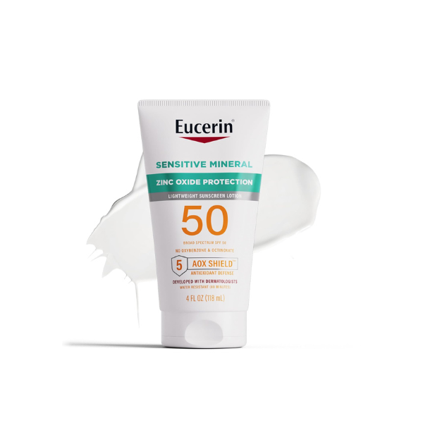 Eucerin Sun Sensitive Mineral Sunscreen Lotion, Face, Body, SPF 50, 4 FL OZ