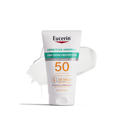 Eucerin Sun Sensitive Mineral Sunscreen Lotion, Face, Body, SPF 50, 4 FL OZ