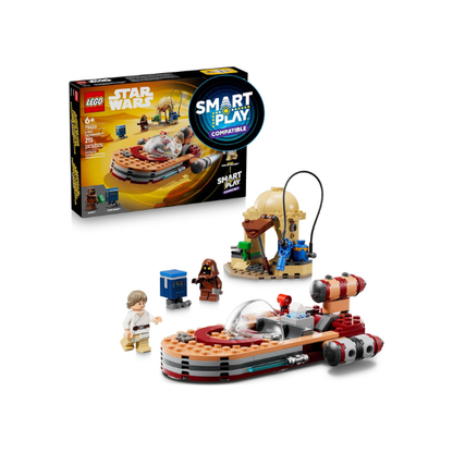 LEGO Star Wars SMART Play: Luke’s Landspeeder - Building Toy for Action Play - Compatible Set with a SMART Tag and 2 Minifigures - Gift for Boys, Girls and Kids Ages 6+ - 75420
