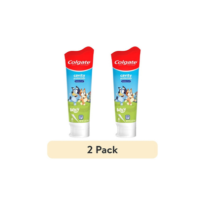 (2 pack) Colgate Bluey Kids Toothpaste with Fluoride, Cavity Protection, Mild Bubble Fruit Flavor, 4.6 oz Tube