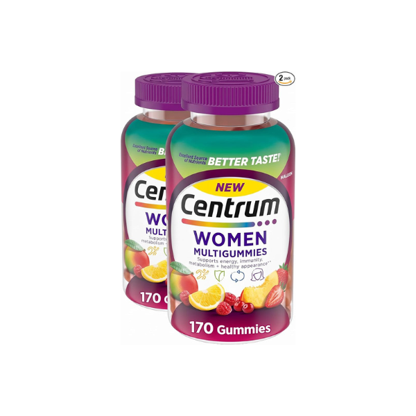 Centrum MultiGummies Gummy Multivitamin for Women, Multivitamin/Multimineral Supplement with Vitamin D3, B and Antioxidants, Assorted Fruit Flavor - 170 Count (Pack of 2)