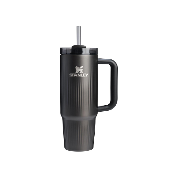 STANLEY Quencher H2.0 Tumbler with Handle and Straw 30 oz | Flowstate 3-Position Lid | Cup Holder Compatible for Travel | Insulated Stainless Steel Cup | BPA-Free | Fluted Black
