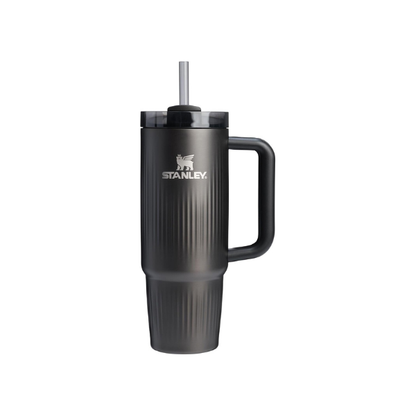 STANLEY Quencher H2.0 Tumbler with Handle and Straw 30 oz | Flowstate 3-Position Lid | Cup Holder Compatible for Travel | Insulated Stainless Steel Cup | BPA-Free | Fluted Black