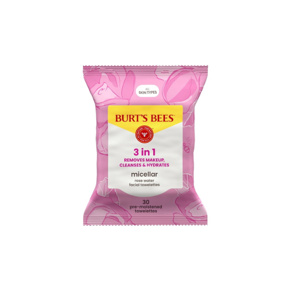 Burt's Bees Micellar Facial Towelettes With Rose Water, 30 ct. Package
