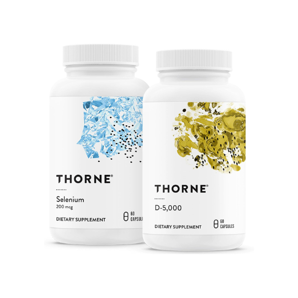 THORNE - Antioxidant & Wellness Bundle - Selenium & Vitamin D-5000 - Supports Thyroid Health & Immune Function - 60 Servings