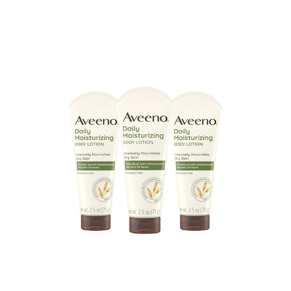 Aveeno Daily Moisturizing Body Lotion, Fragrance-Free, 2.5 fl. oz, 3 Pack