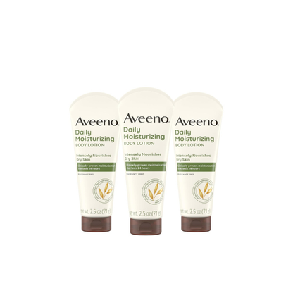 Aveeno Daily Moisturizing Body Lotion, Fragrance-Free, 2.5 fl. oz, 3 Pack