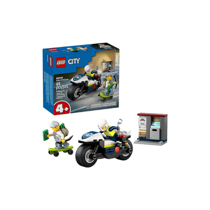 LEGO City Police Motorcycle Chase Building Toy for Kids - Pretend Play Building Blocks for Boys & Girls, Ages 4+ - Preschool Learning Toy W/Police & Crook Minifigures - Gift for Birthdays - 60455