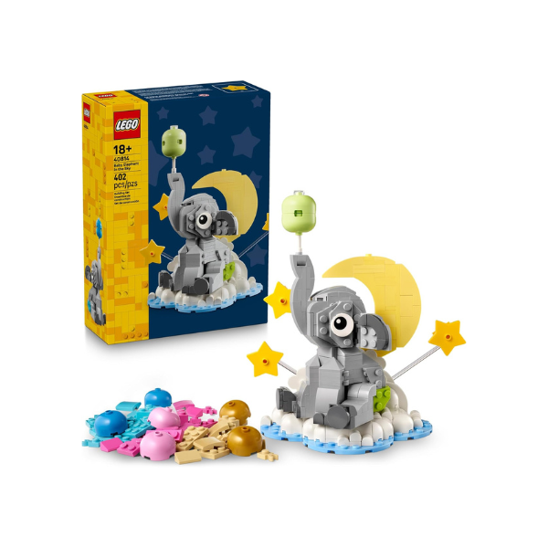 LEGO Baby Elephant in the Sky - Building Set for Adults, Ages 18+ - Nursery Decor for New Parents - Gift for Baby Showers for a Boy or Girl - 40814