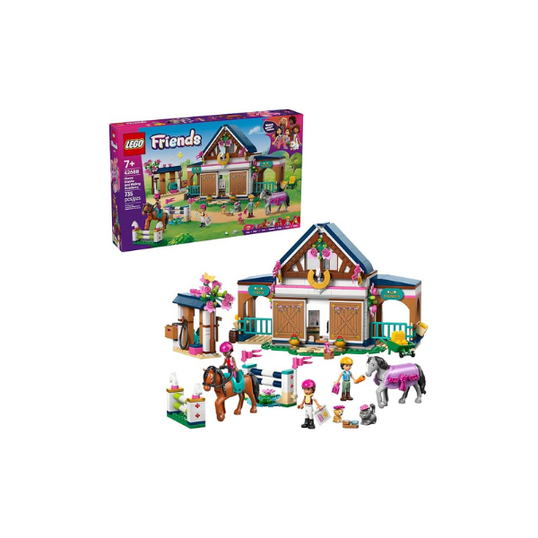 LEGO Friends Horse Stable and Riding Academy Building Toy for Girls & Boys - Pretend Play Set for Kids, Ages 7+ - W/3 Minidolls, Toy Animal Figures, & Accessories - Gift Idea for Birthdays - 42688
