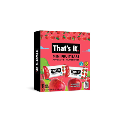That's it. Gluten-Free Soft & Chewy Apple + Strawberry Ready-to-Eat Fruit Bars, 0.7oz, 8 Count Shelf Stable Box
