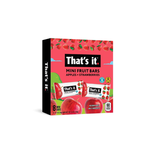 That's it. Gluten-Free Soft & Chewy Apple + Strawberry Ready-to-Eat Fruit Bars, 0.7oz, 8 Count Shelf Stable Box