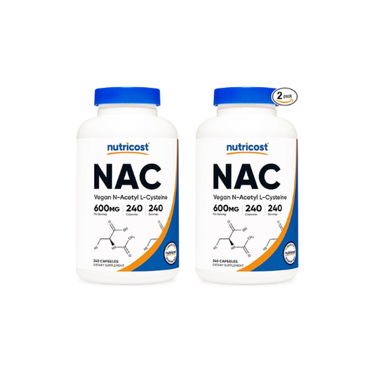 Nutricost N-Acetyl L-Cysteine (NAC) 600mg, 240 Vegetarian Capsules - Vegan, Non-GMO, Gluten Free (Pack of 2)
