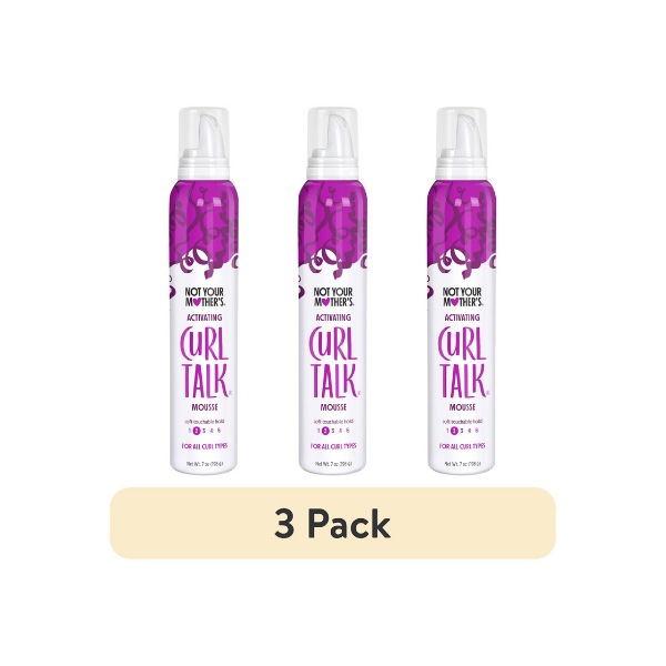 (3 pack) Not Your Mother's Curl Talk Curl Activating Hair Mousse for Lightweight Hold, 7 oz