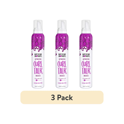 (3 pack) Not Your Mother's Curl Talk Curl Activating Hair Mousse for Lightweight Hold, 7 oz