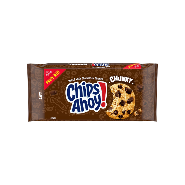 CHIPS AHOY! Chunky Fudgy Chocolate Chip Cookies, Party Size, 24.75 oz