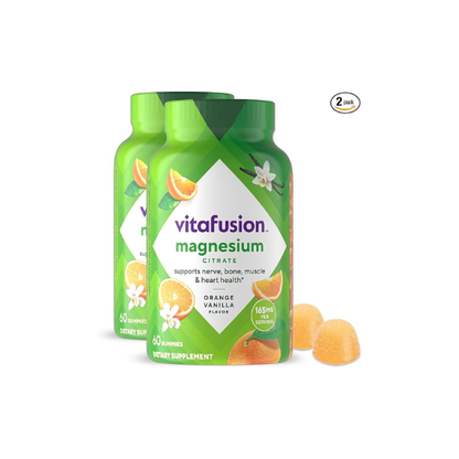 vitafusion Magnesium Gummy Supplement, Bring Calm to Your Vitamin Routine, Tropical Citrus Flavor, 60 Gummies, (Pack of 2)