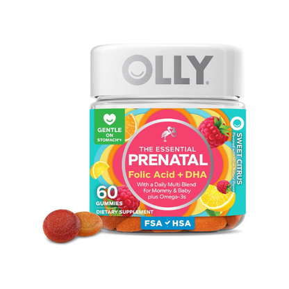 OLLY Prenatal Multivitamin Gummy, Daily Blend for Mommy & Baby - 60 Count