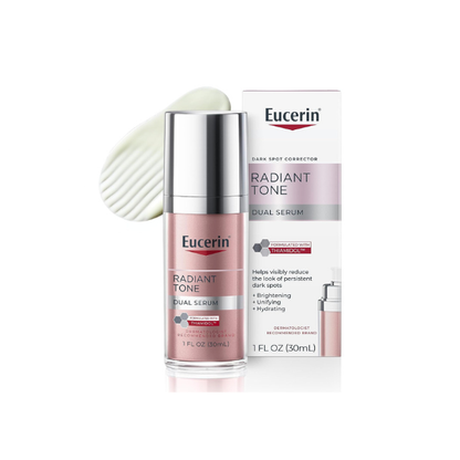 Eucerin Radiant Tone Dual Serum Dark Spot Corrector, Dark Spot Serum with Thiamidol and Hyaluronic Acid, 1 Fl Oz Bottle