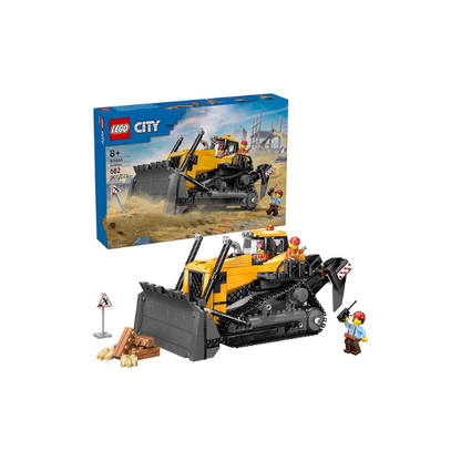 LEGO City Yellow Bulldozer Construction Site Building Toy for Kids, Ages 8+ - Pretend Play Set & Construction-Themed Building Blocks W/Toy Bulldozer Idea for Boys & Girls - 60466