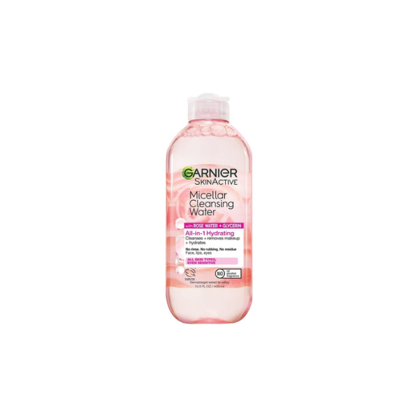 Garnier SkinActive Micellar Cleansing Water All in 1 Hydrating Rose Water Makeup Remover, Face Cleanser, 13.5 fl oz